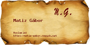 Matiz Gábor névjegykártya
